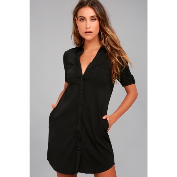 Lulus Dresses & Skirts - Black Lulu’s Shirt Dress